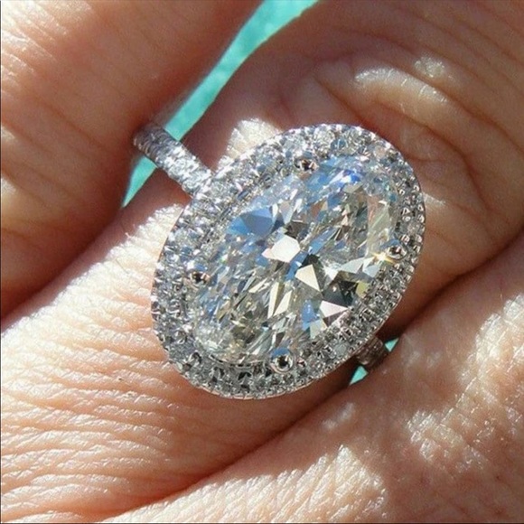 Jewelry - New Women’s 925 Silver Oval Cut Diamond Ring